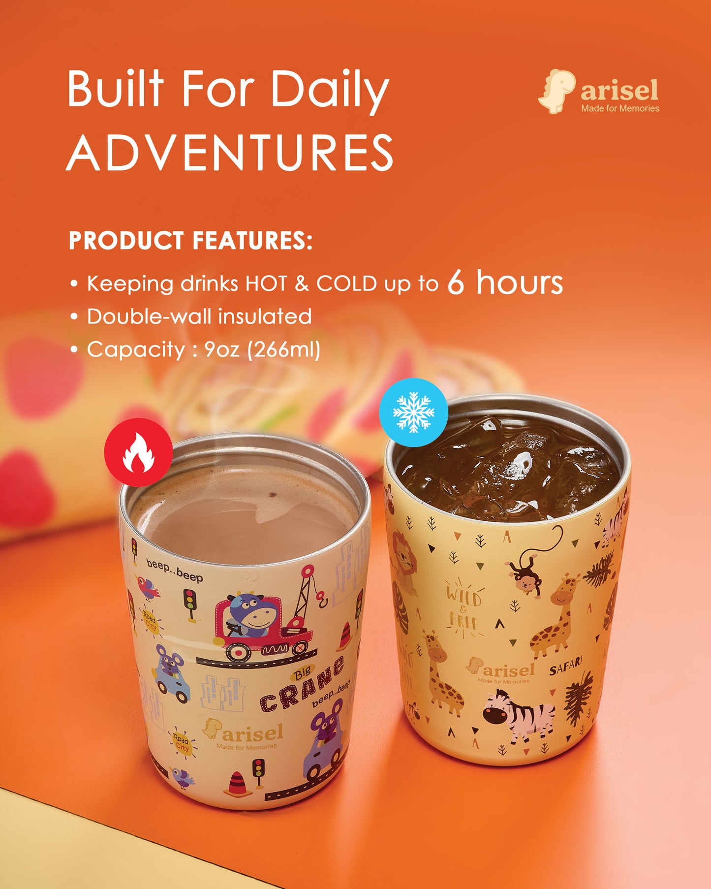 Arisel Kids Stainless Steel Cup - Beep Beep