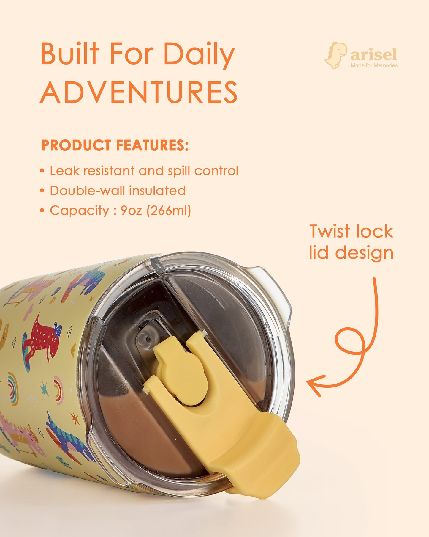 Arisel Kids Stainless Steel Cup - Beep Beep